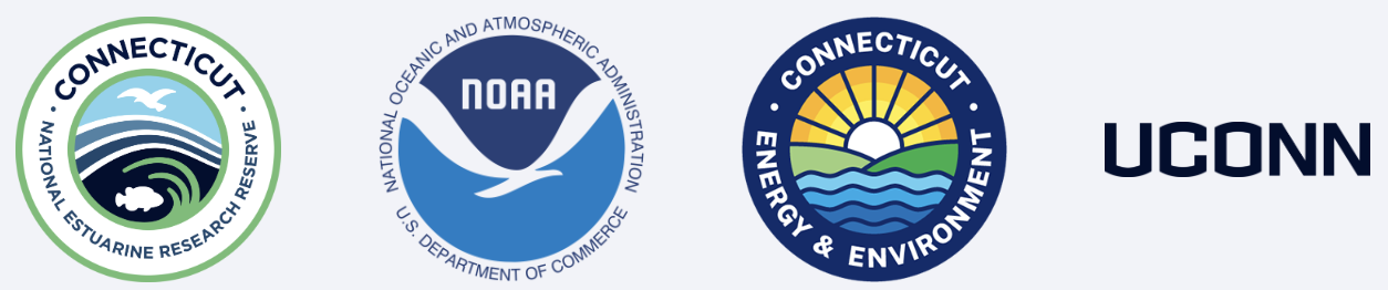CT NERR, NOAA, CT DEEP and UConn logos.