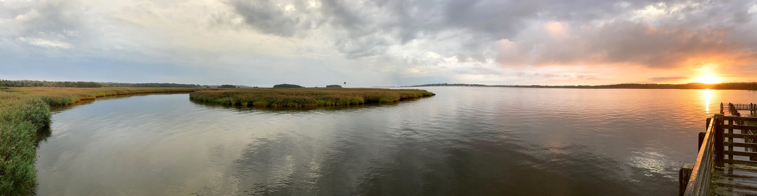 scenic view of the mouth of the Connecticut river at sunset